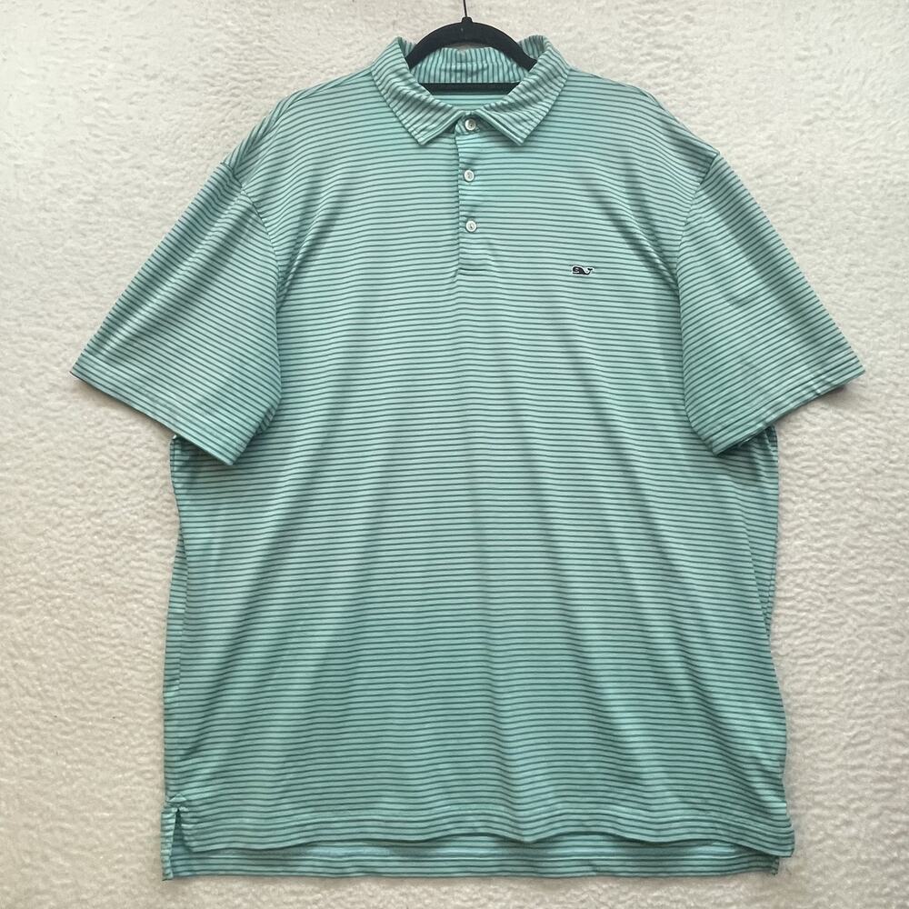 Vineyard Vines Polo Shirt Mens XL Striped On-The-Go Sankaty Golf Whale